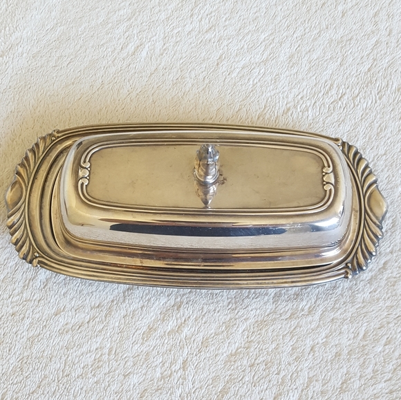 Oneida Kitchen Oneida Ltd Silversmiths Silver Plated Butter Dish
